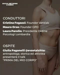 Il rapporto corpo social network: ne parleremo al Convegno "Social Network & Corpo: un rapporto complesso" di mercoledì 26 giugno 2024 ore 20.00 presso il Teatro Carcano di Milano